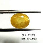 4.15 Cts Bangkok Yellow Sapphire Gemstone Oval Cut 9.3*7.4 MM YS6