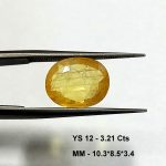 3.21 Cts Natural Bangkok Yellow Sapphire Gemstone Oval Cut 10.3*8.5 MM YS12