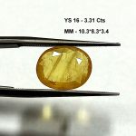 3.31 Cts Yellow Sapphire Natural Bangkok Gemstone Oval Cut 10.3*8.3 MM YS16