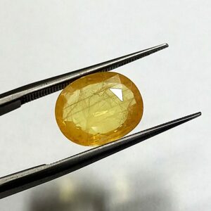 3.21 Cts Natural Bangkok Yellow Sapphire Gemstone Oval Cut 10.3*8.5 MM YS12