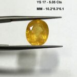 5.05 Cts Oval Cut Natural Bangkok Yellow Sapphire Gemstone 10.2*8.3 MM YS17