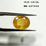 3.51 Cts Natural Bangkok Yellow Sapphire Gemstone Oval Cut 9.6*7.9 MM YS22