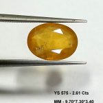2.61 Cts Yellow Sapphire Natural Bangkok Gemstone Oval Cut 9.70*7.30 MM YS575