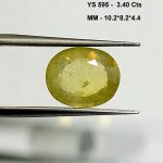 3.40 Cts Yellow Sapphire Natural Bangkok Gemstone Oval Cut 10.2*8.2 MM YS595