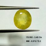 3.49 Cts Oval Cut Natural Bangkok Yellow Sapphire Gemstone 8.9*8.1 MM YS592