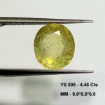 4.46 Cts Natural Bangkok Yellow Sapphire Gemstone Oval Cut 9.8*8.8 MM YS596