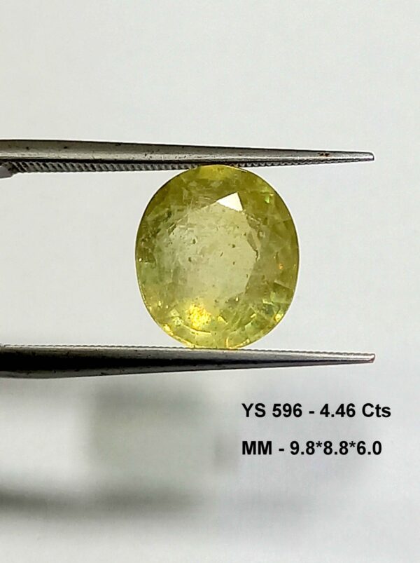 4.46 Cts Natural Bangkok Yellow Sapphire Gemstone Oval Cut 9.8*8.8 MM YS596