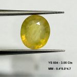 3.05 Cts Natural Bangkok Yellow Sapphire Gemstone Oval Cut 9.4*8 MM YS604