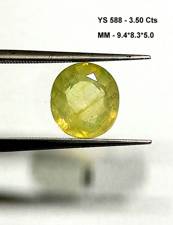 3.50 Cts Natural Bangkok Oval Cut Yellow Sapphire Gemstone 9.4*8.3 MM YS588