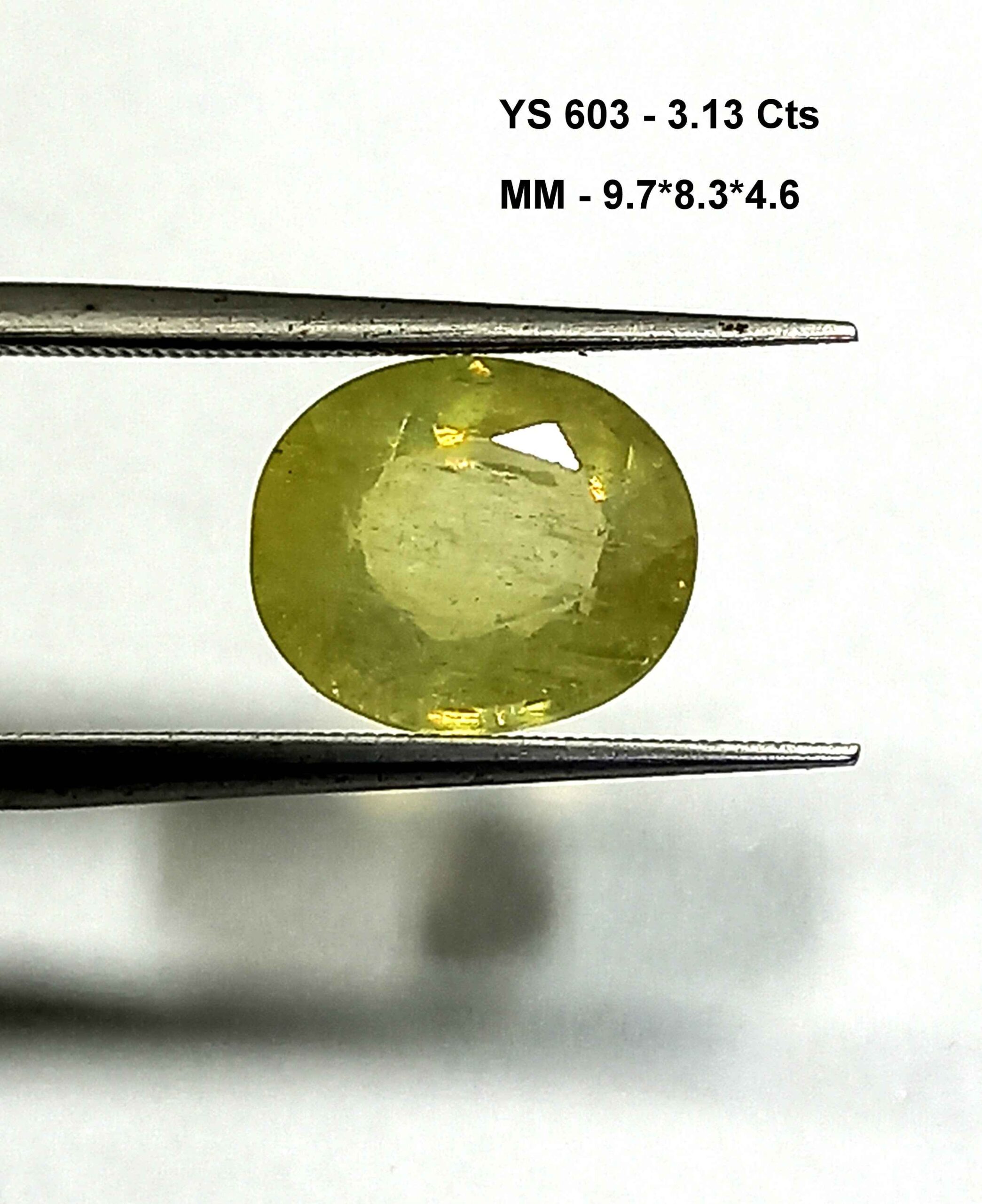 NATURALYELLOWSAPPHIREGEMSTONE6_53ddd134-5a9f-4a98-8ce6-fa63ff2d9f24 3.13 Cts Oval Cut Natrual Bangkok Yellow Sapphire Gemstone 9.7*8.3 MM YS603