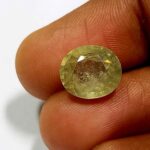 4.46 Cts Natural Bangkok Yellow Sapphire Gemstone Oval Cut 9.8*8.8 MM YS596