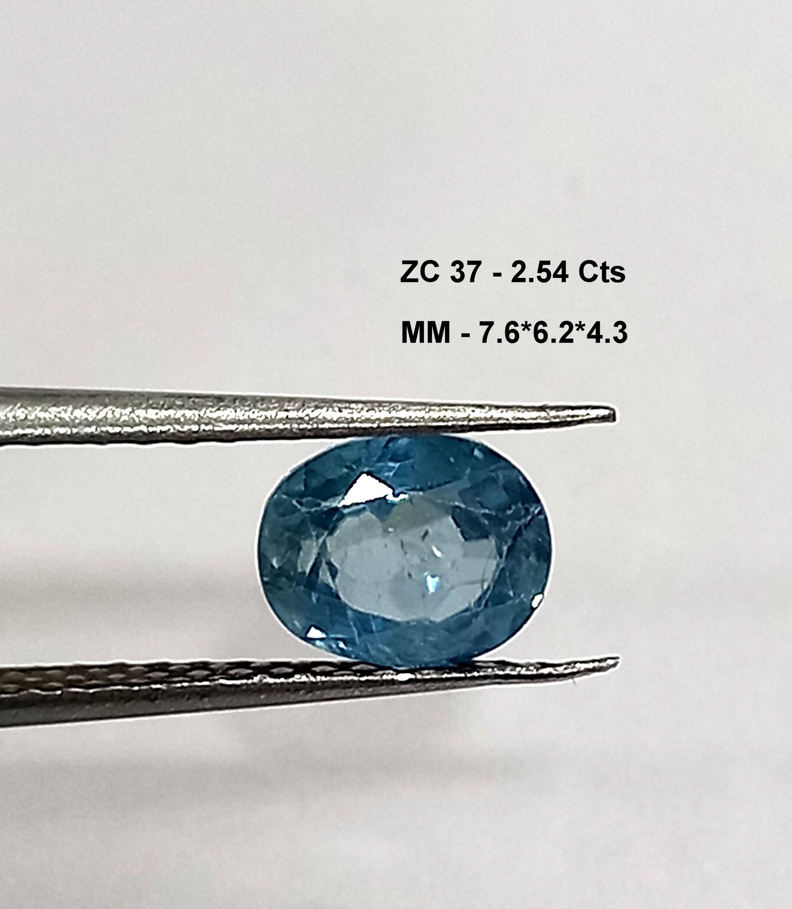 2.54 Cts Natural Cambodian Zircon Oval Cut Gemstone