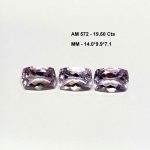 19.60 Cts 3 Pcs Natural Brazil Rose de France Amethyst Gemstone Cushion Cut 14*9.9 MM AM572