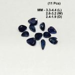 2.07 Cts 11 Pcs Natural Australian Blue Sapphire Gemstone Pear Cut 3.3-4.4 MM BS211