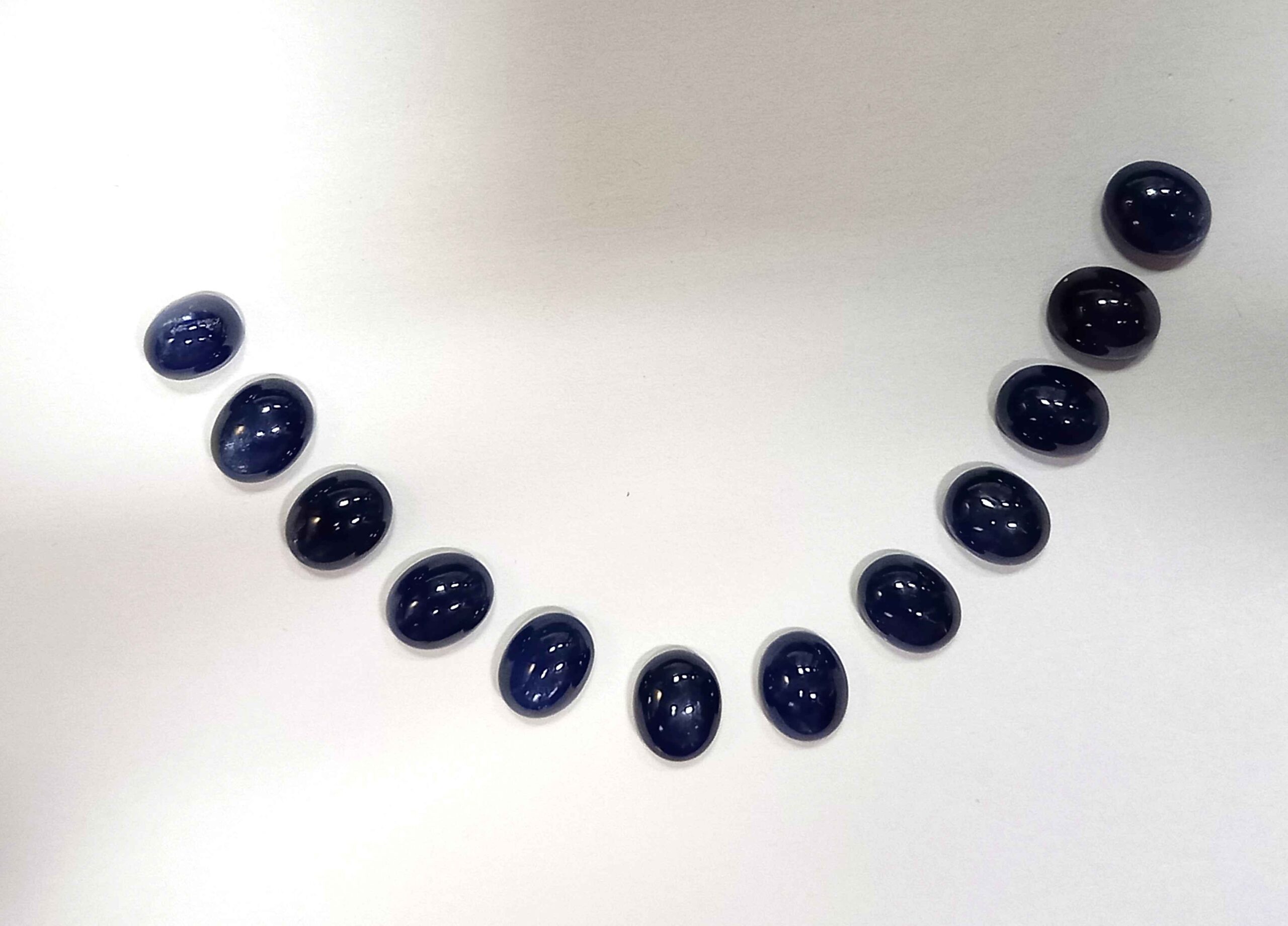 31.70 Cts Burmese Blue Sapphire Cabochon 12 Pcs Oval 7.7-9.1 MM BS86