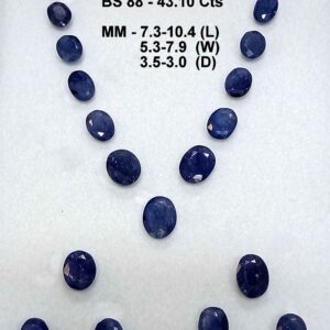 43.10 Cts 19 Pcs Burma Blue Sapphire Oval Cut Gemstone 7.3-10.4 MM BS88