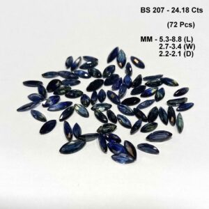 24.18 Cts 72 Pcs Blue Sapphire Natural Australian Gemstone Marquise Cut 8.8-5.3 MM BS207