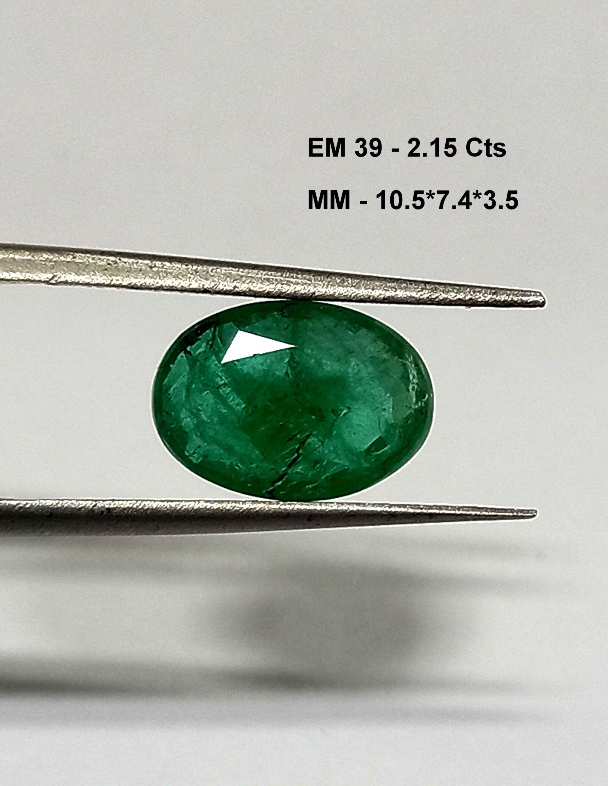 2.15 Cts Natural Zambian Emerald Gemstone Oval Cut 10.5*7.4 MM EM39 - Natural Zambian Emerald