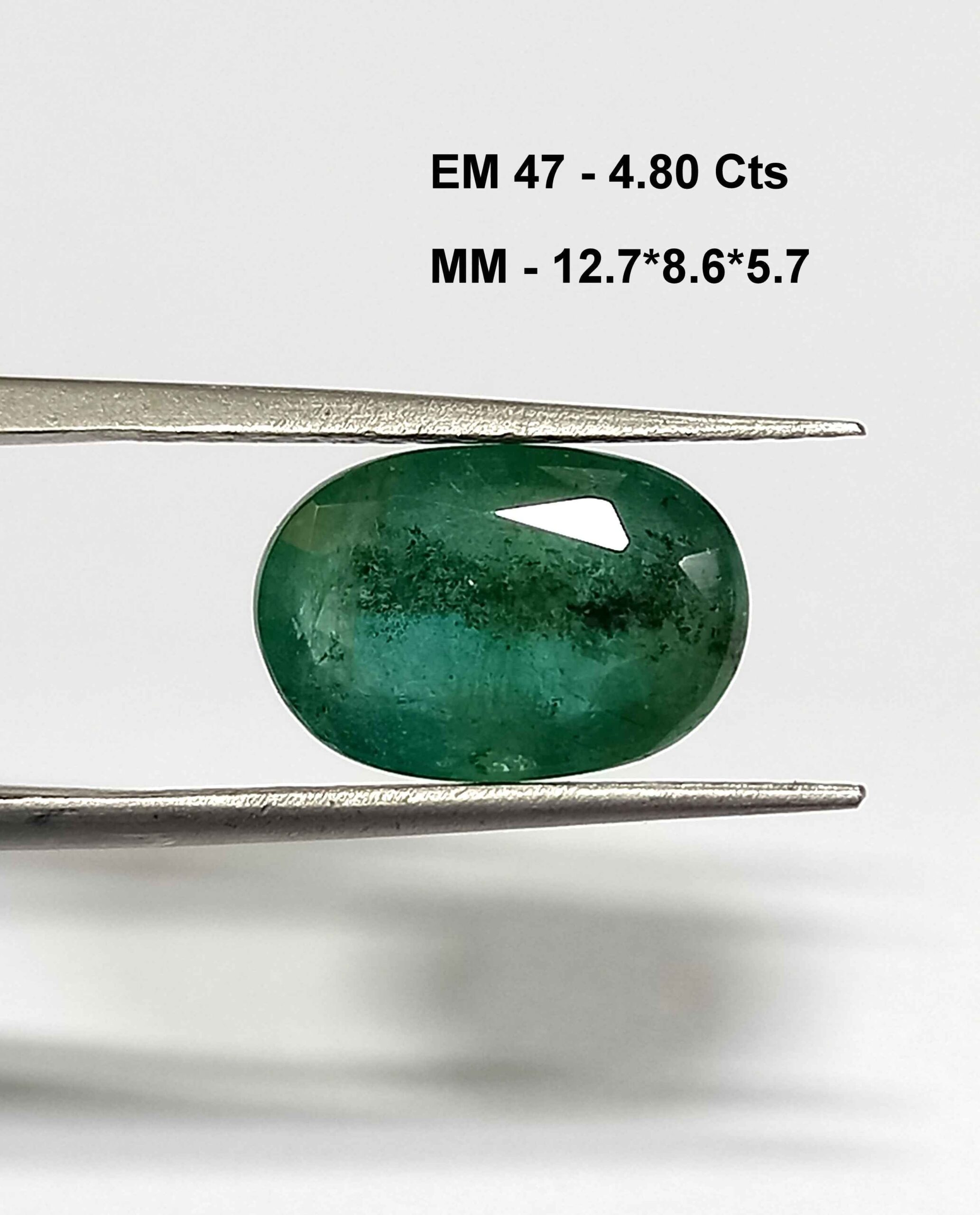 4.80 Cts Natural Zambian Emerald Gemstone Oval Cut 12.7*8.6 MM EM47