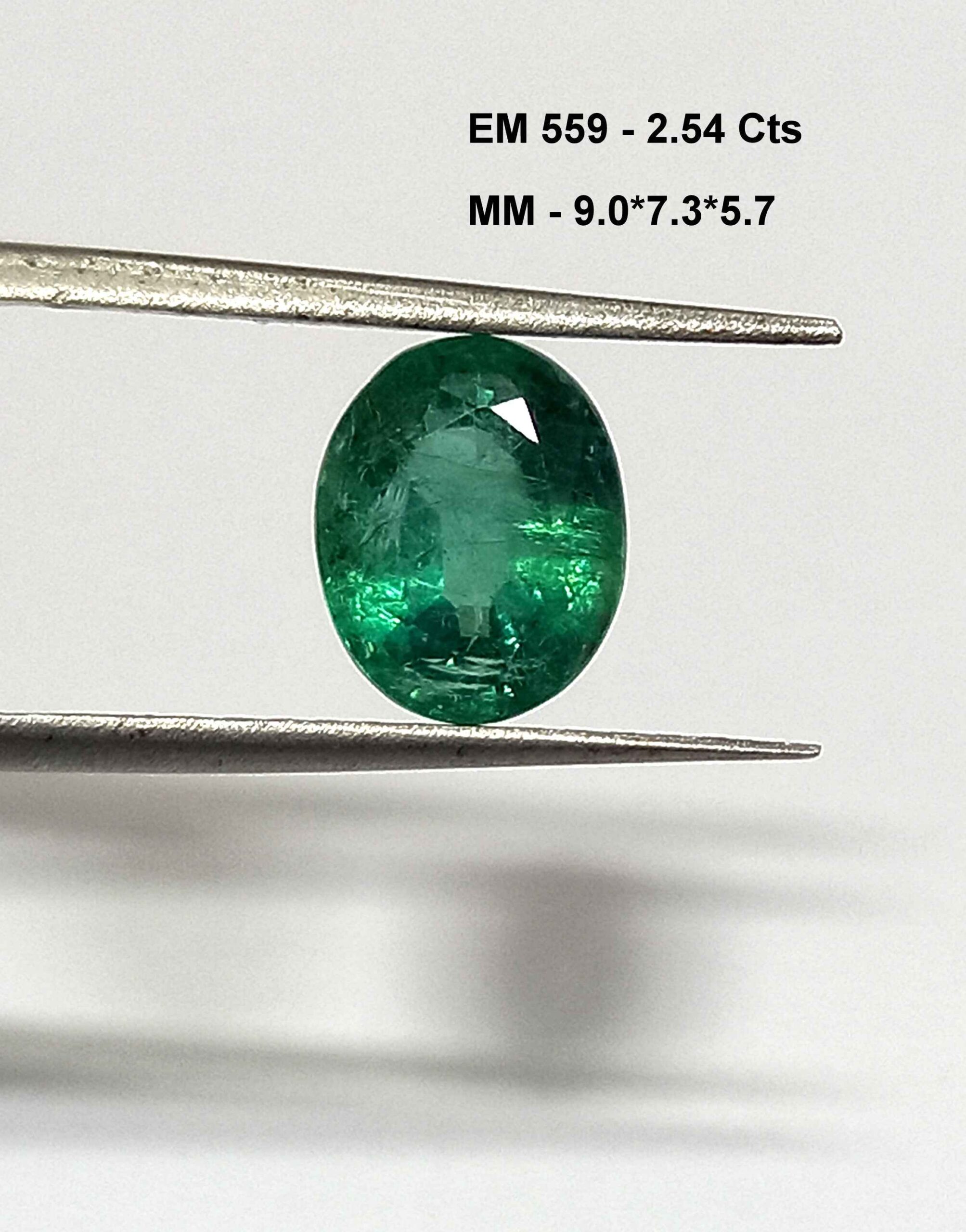 2.54 Cts Natural Zambian Emerald Gemstone Oval Cut 9.0*7.3 MM EM559