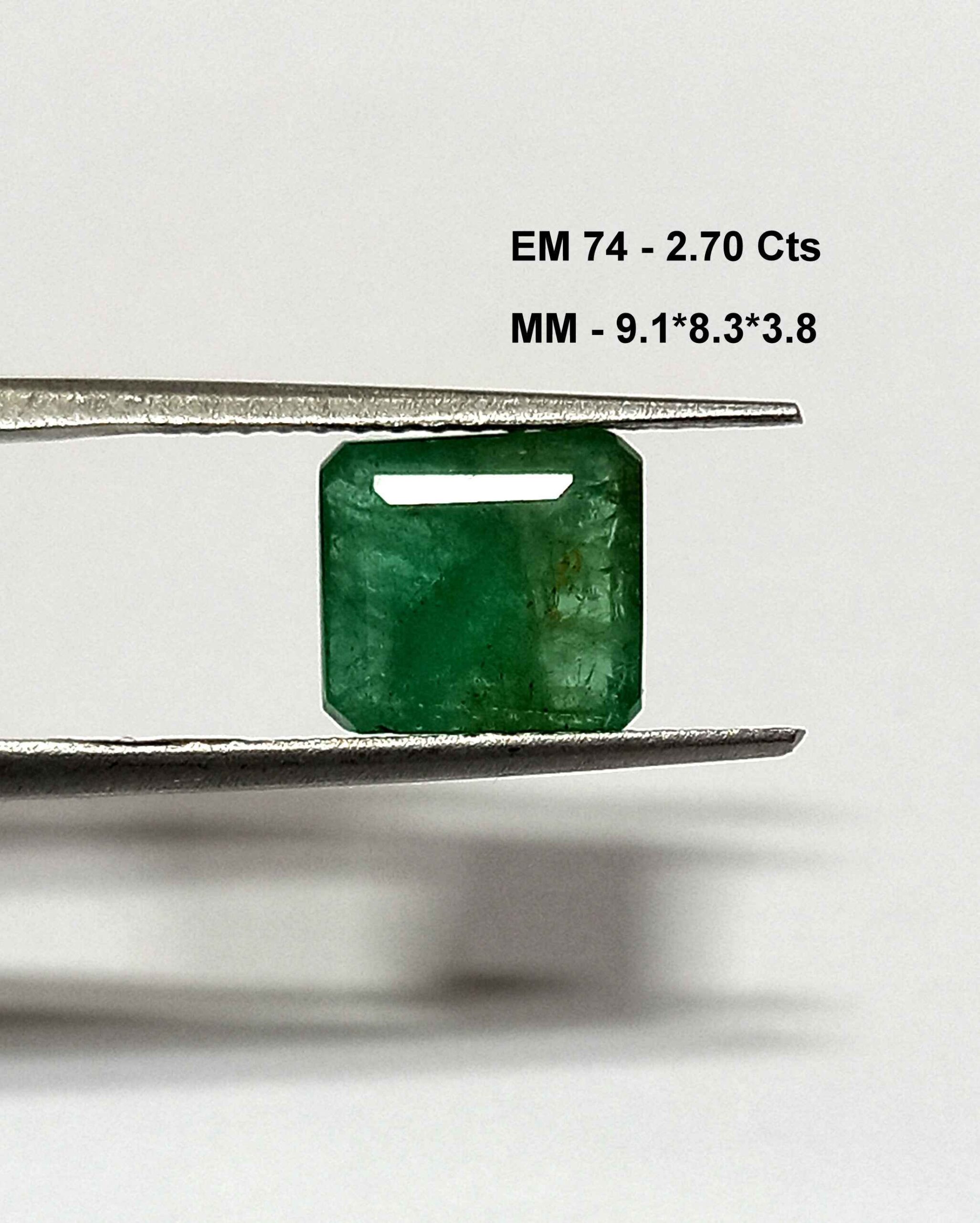 2.70 Cts Natural Zambian Emerald Gemstone Octagon Cut 9.1*8.3 MM EM74