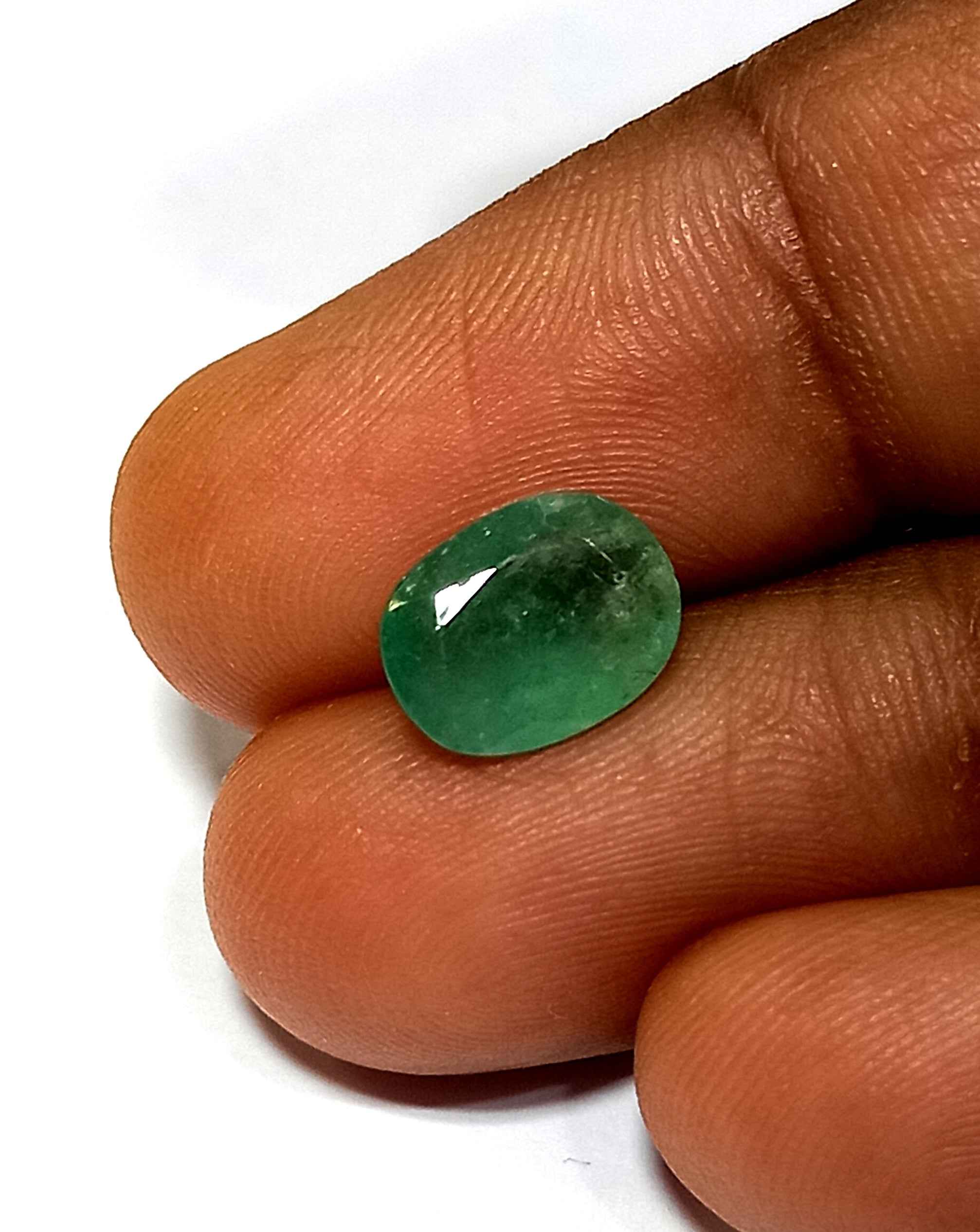 NaturalEmeraldGemstone4_8d9d2e33-6a56-4922-b78b-9f95b74dacaf 1.75 Cts Natural Zambian Emerald Gemstone Oval Cut 9.0*6.8 MM EM108