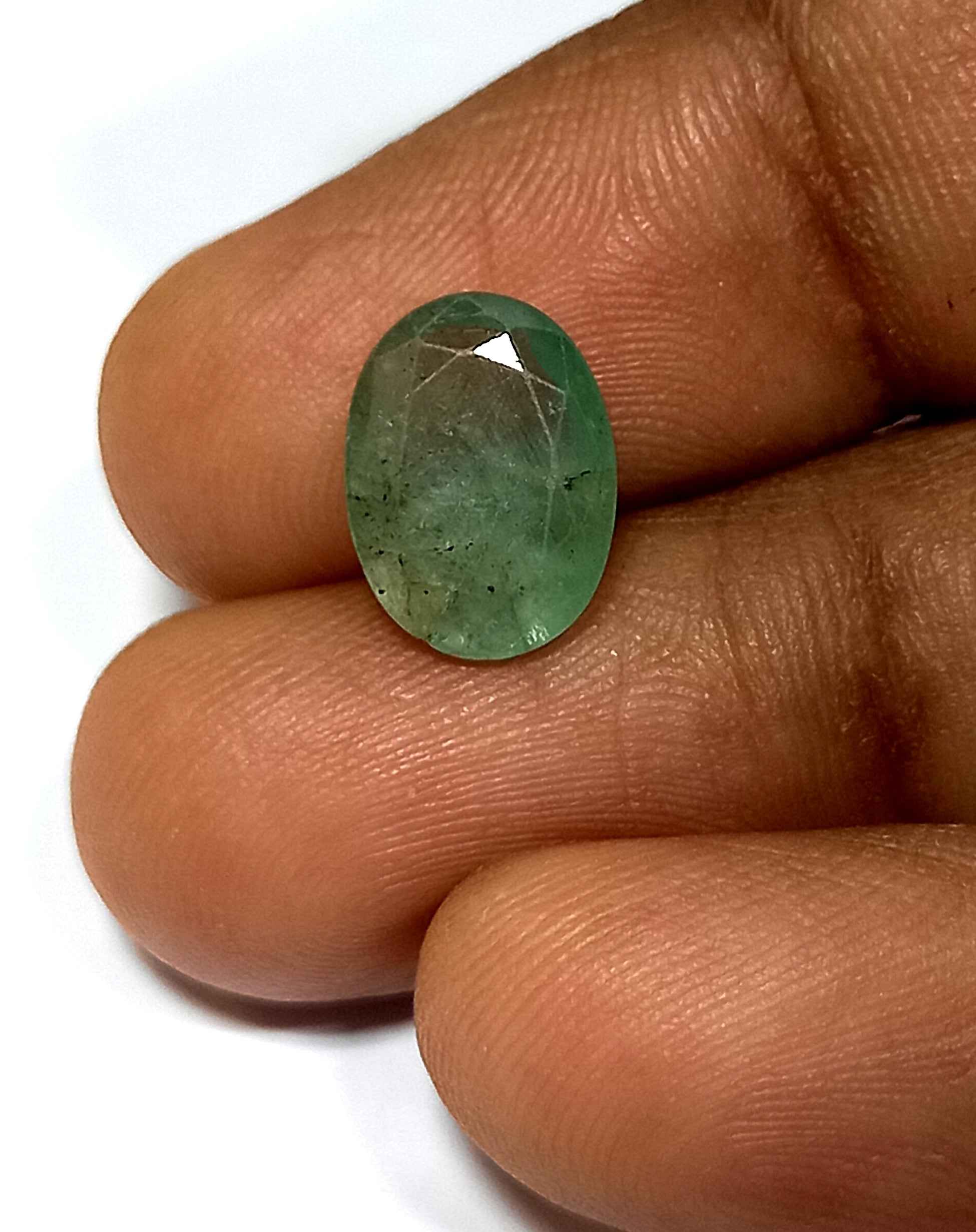 NaturalEmeraldGemstone4_caf30a59-6e9a-465a-94e0-5c532c057ee9 2.35 Cts Zambian Emerald Natural Gemstone Oval Cut 10.4*7.7 MM EM101
