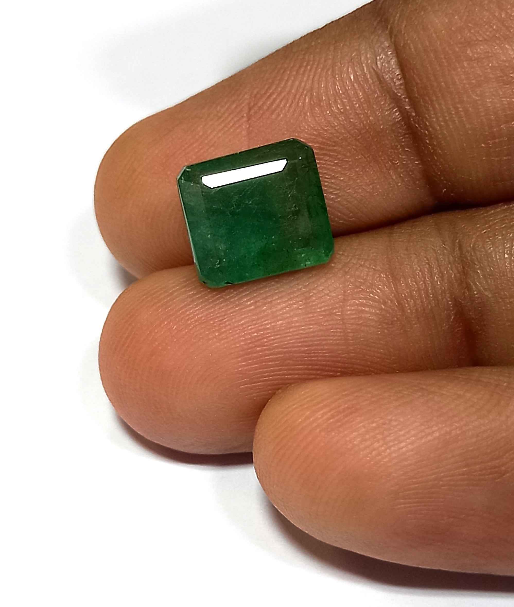 2.70 Cts Natural Zambian Emerald Gemstone Octagon Cut 9.1*8.3 MM EM74
