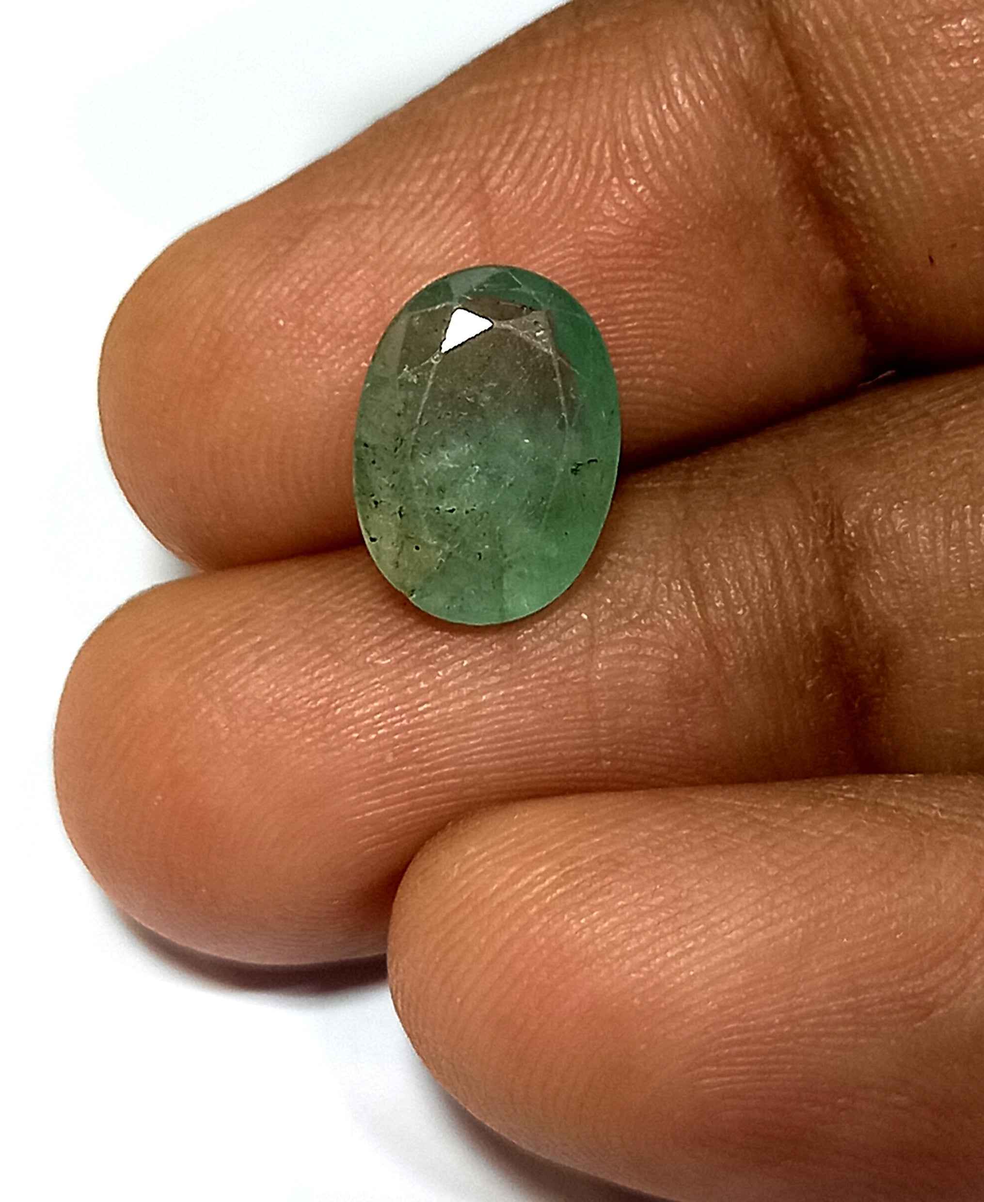 NaturalEmeraldGemstone5_00a440d6-ec87-4484-9978-45ed5ceb5f80 2.35 Cts Zambian Emerald Natural Gemstone Oval Cut 10.4*7.7 MM EM101