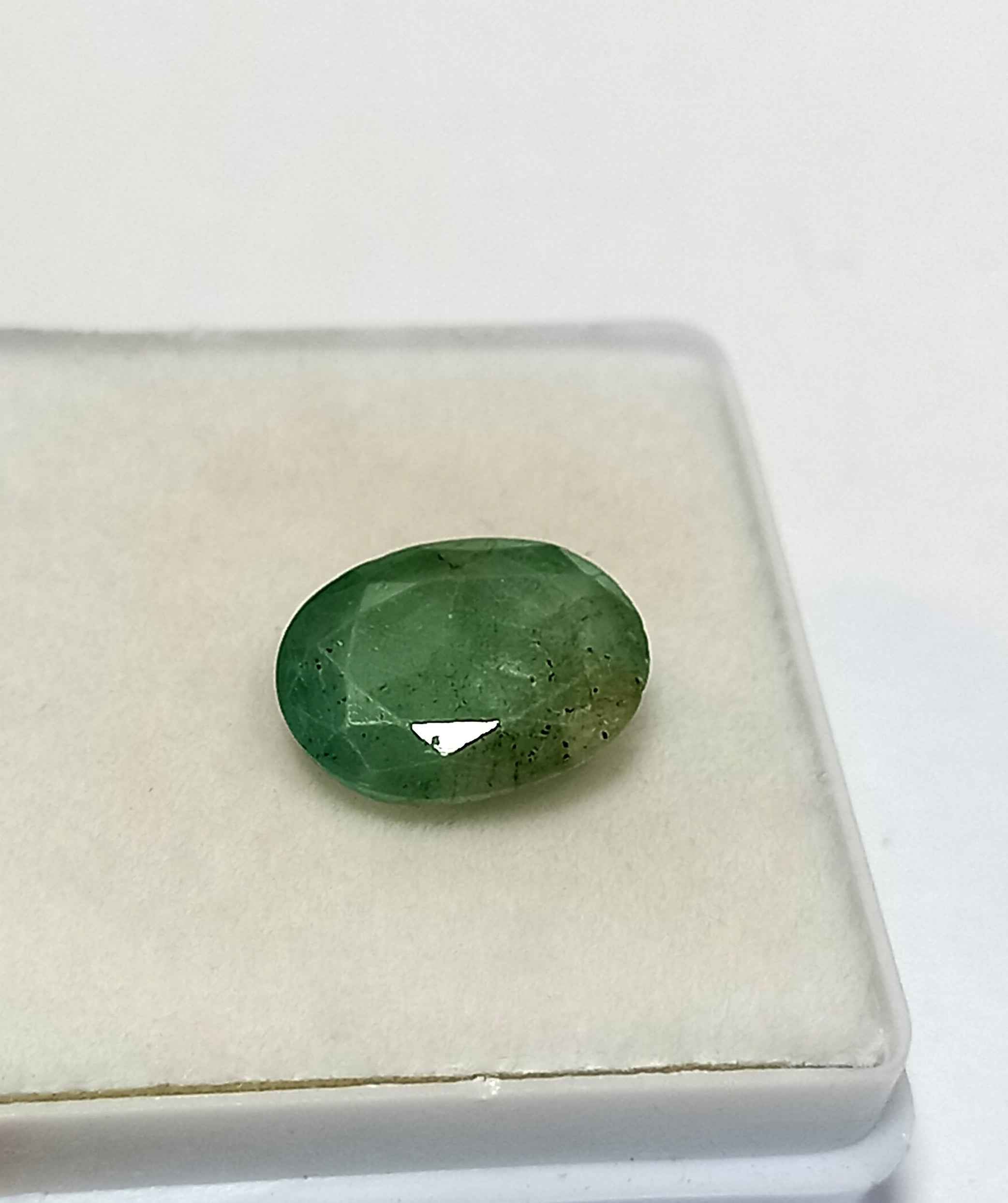NaturalEmeraldGemstone6_bd68c3c5-0a51-42f6-920c-eed88349a5e8 2.35 Cts Zambian Emerald Natural Gemstone Oval Cut 10.4*7.7 MM EM101