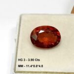 3.90 Cts Oval Cut Natural Sri Lanka Hessonite Garnet Gemstone 11.4*8.6 MM HG3