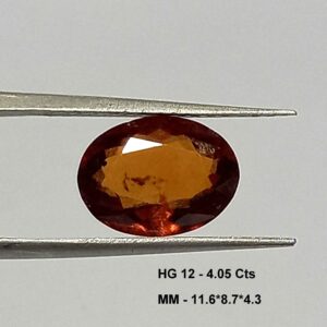4.05 Cts Oval Cut Natural Sri Lanka Hessonite Garnet Gemstone 11.6*8.7 MM HG12