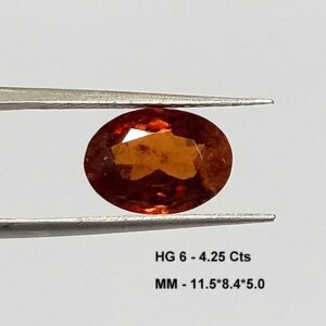 4.25 Cts Natural Sri Lanka Hessonite Garnet Gemstone Oval Cut 11.5*8.4 MM HS6