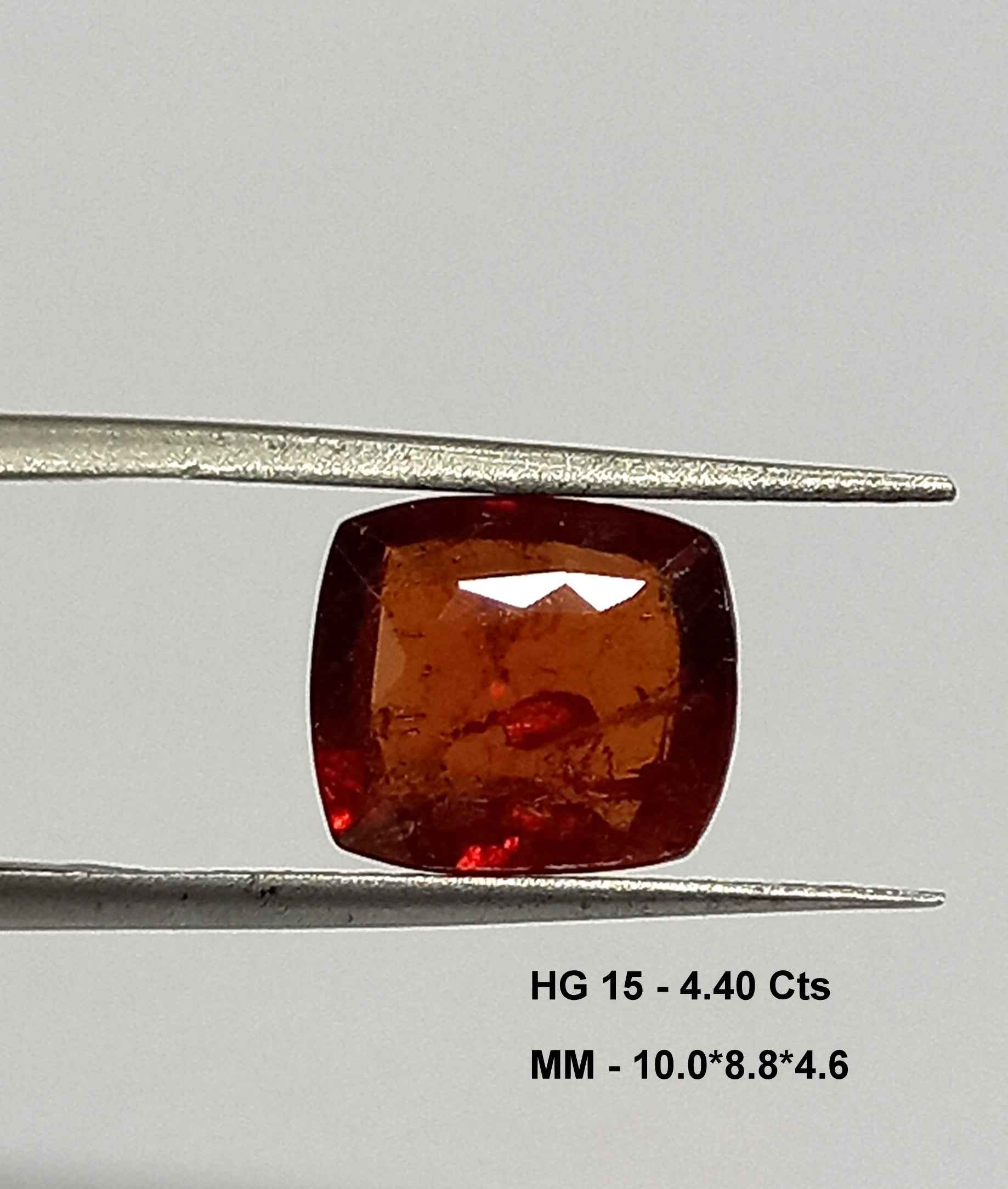 4.40 Cts Hessonite Garnet Natural Sri Lanka Gemstone Cushion Cut 10.0*8.8 MM HG15