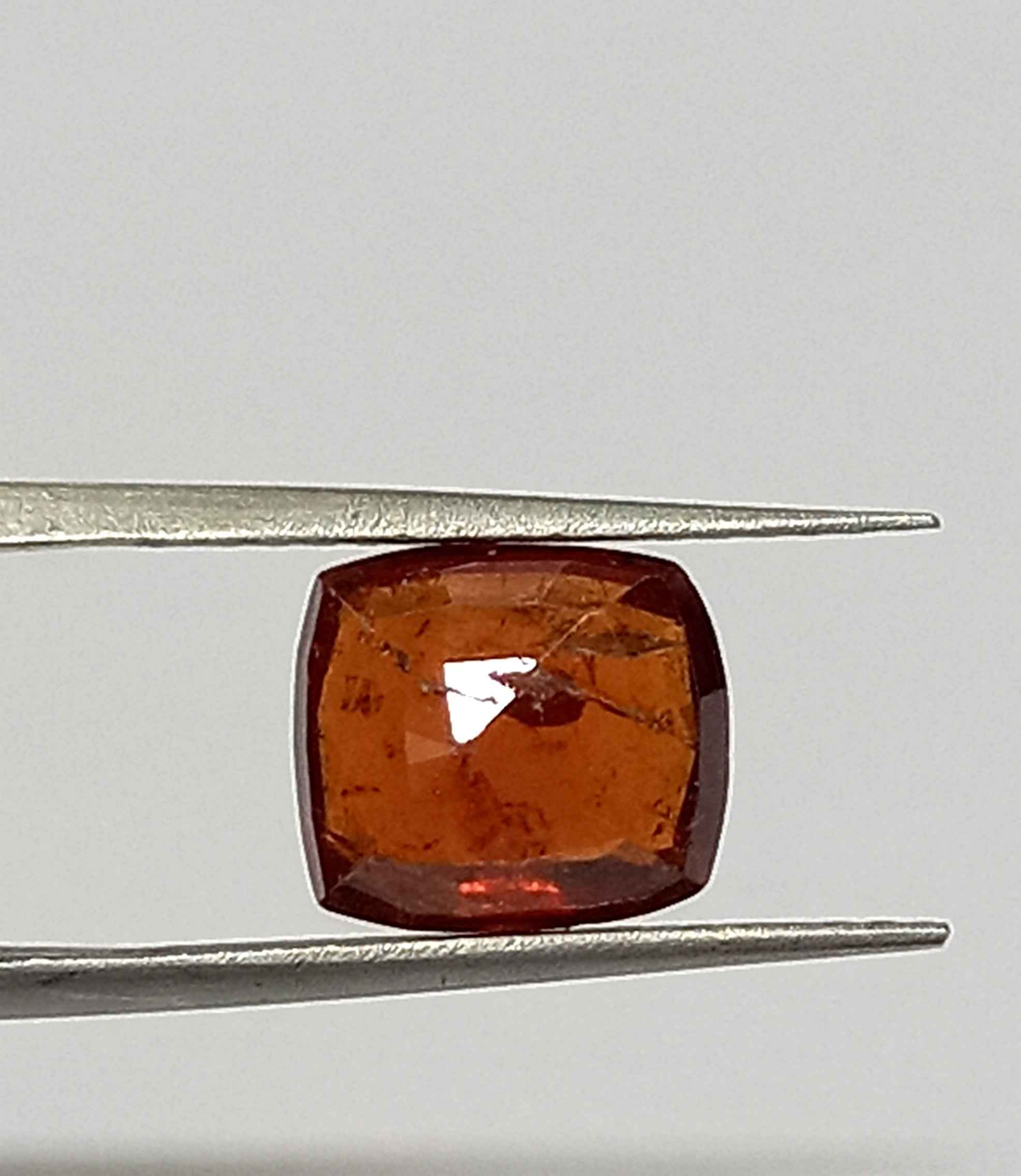 4.40 Cts Hessonite Garnet Natural Sri Lanka Gemstone Cushion Cut 10.0*8.8 MM HG15