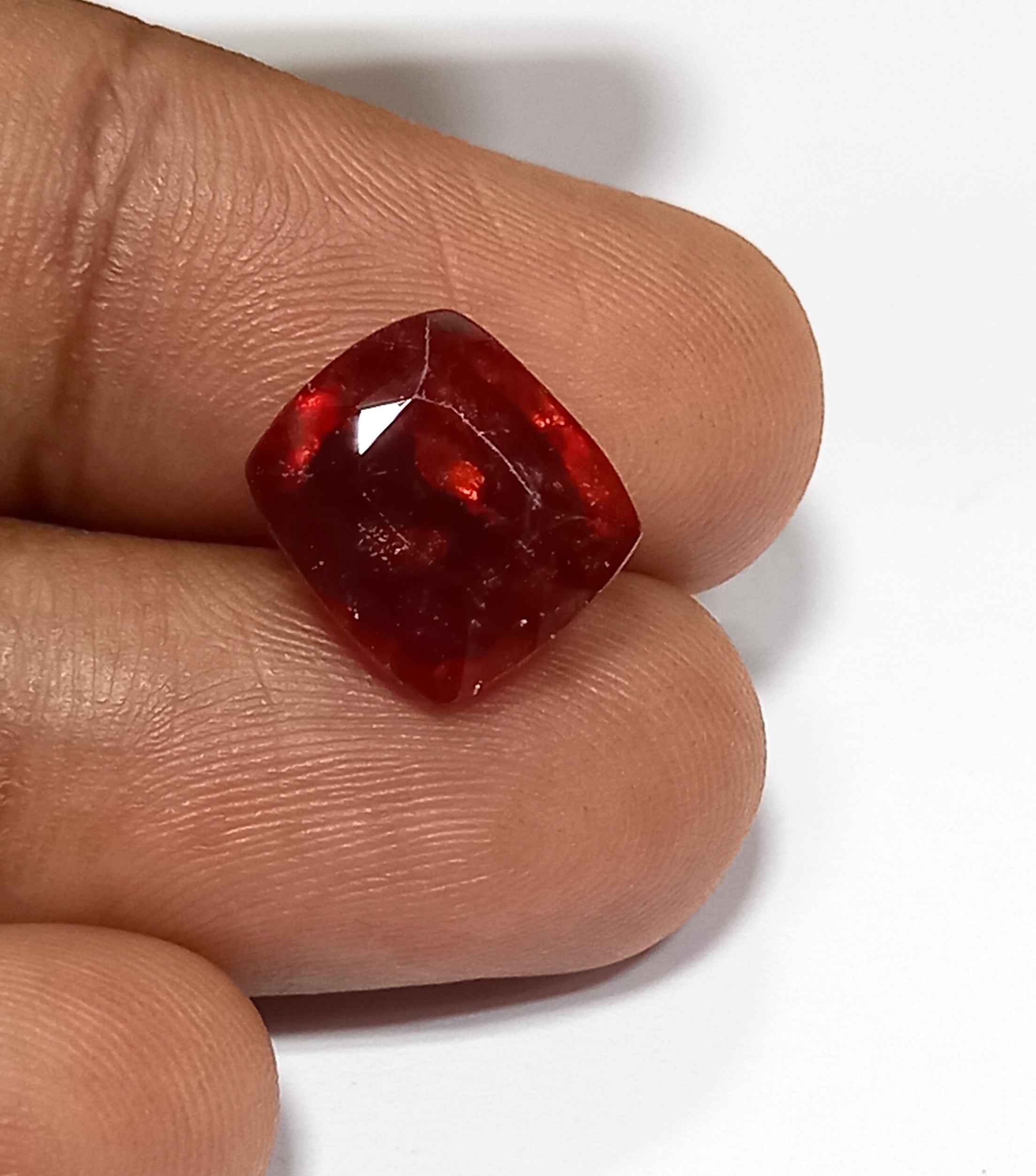 4.40 Cts Hessonite Garnet Natural Sri Lanka Gemstone Cushion Cut 10.0*8.8 MM HG15