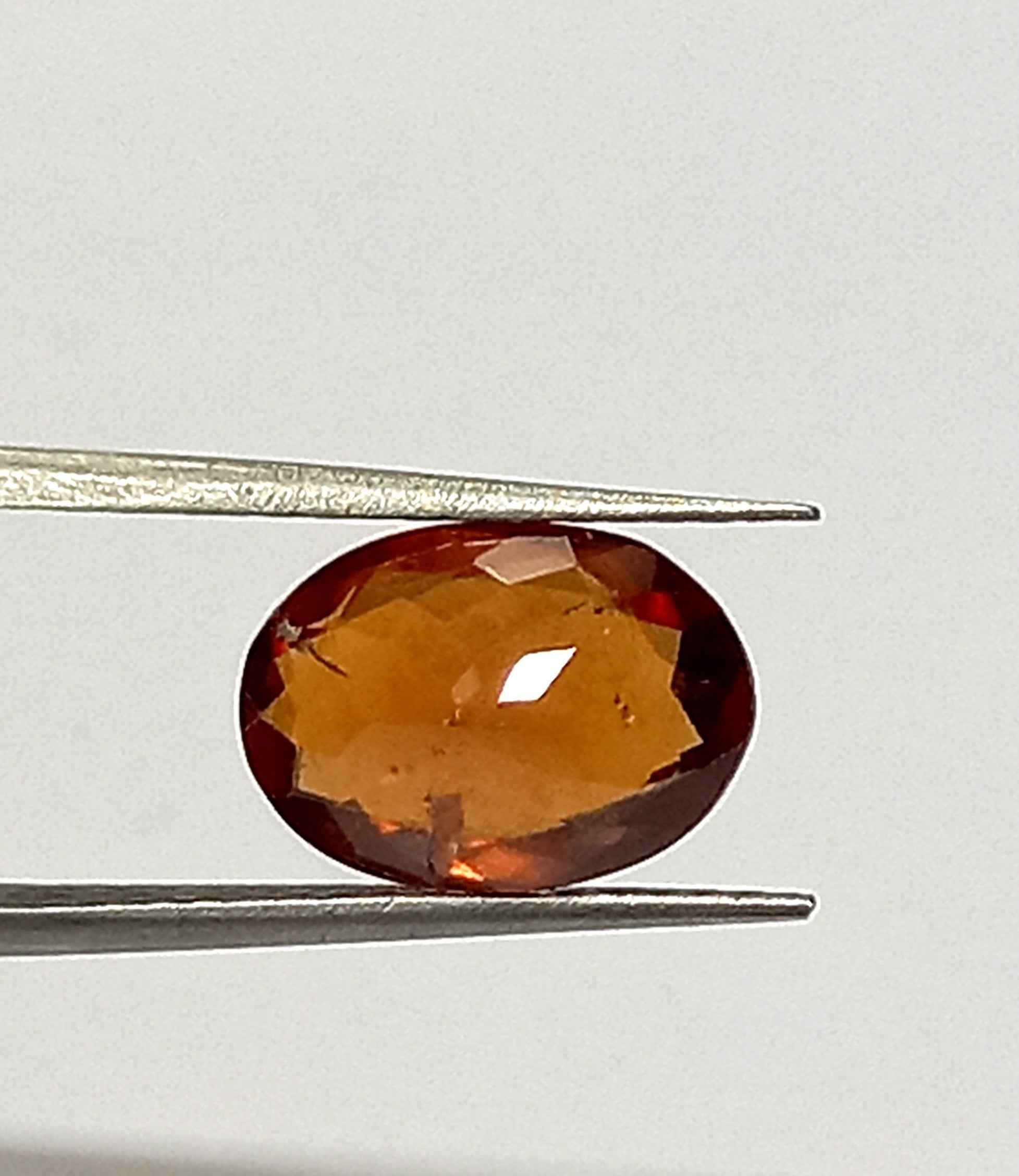 NaturalHessoniteGarnetGemstone7_0b020611-c75a-4977-a118-358dc75b9b61 4.25 Cts Natural Sri Lanka Hessonite Garnet Gemstone Oval Cut 12.2*8.7 MM HG5