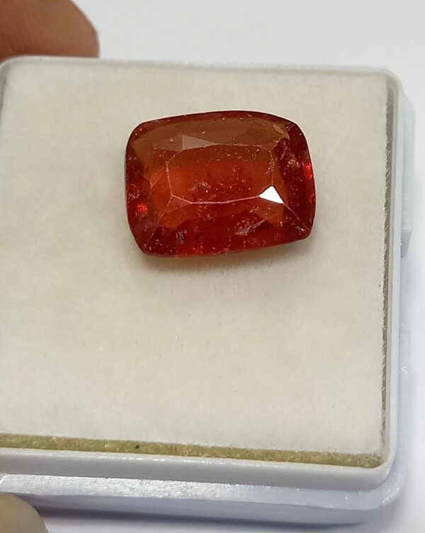 5.05 Cts Cushion Cut Natural Sri Lanka Hessonite Garnet Gemstone 11.8*9.6 MM HG16