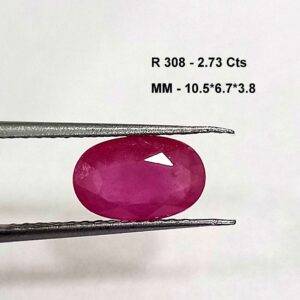 2.73 Cts Natural Mozambique Ruby Gemstone Oval Cut 10.5*6.7 MM R308