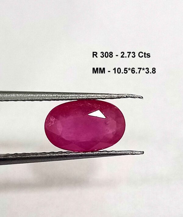 2.73 Cts Natural Mozambique Ruby Gemstone Oval Cut 10.5*6.7 MM R308