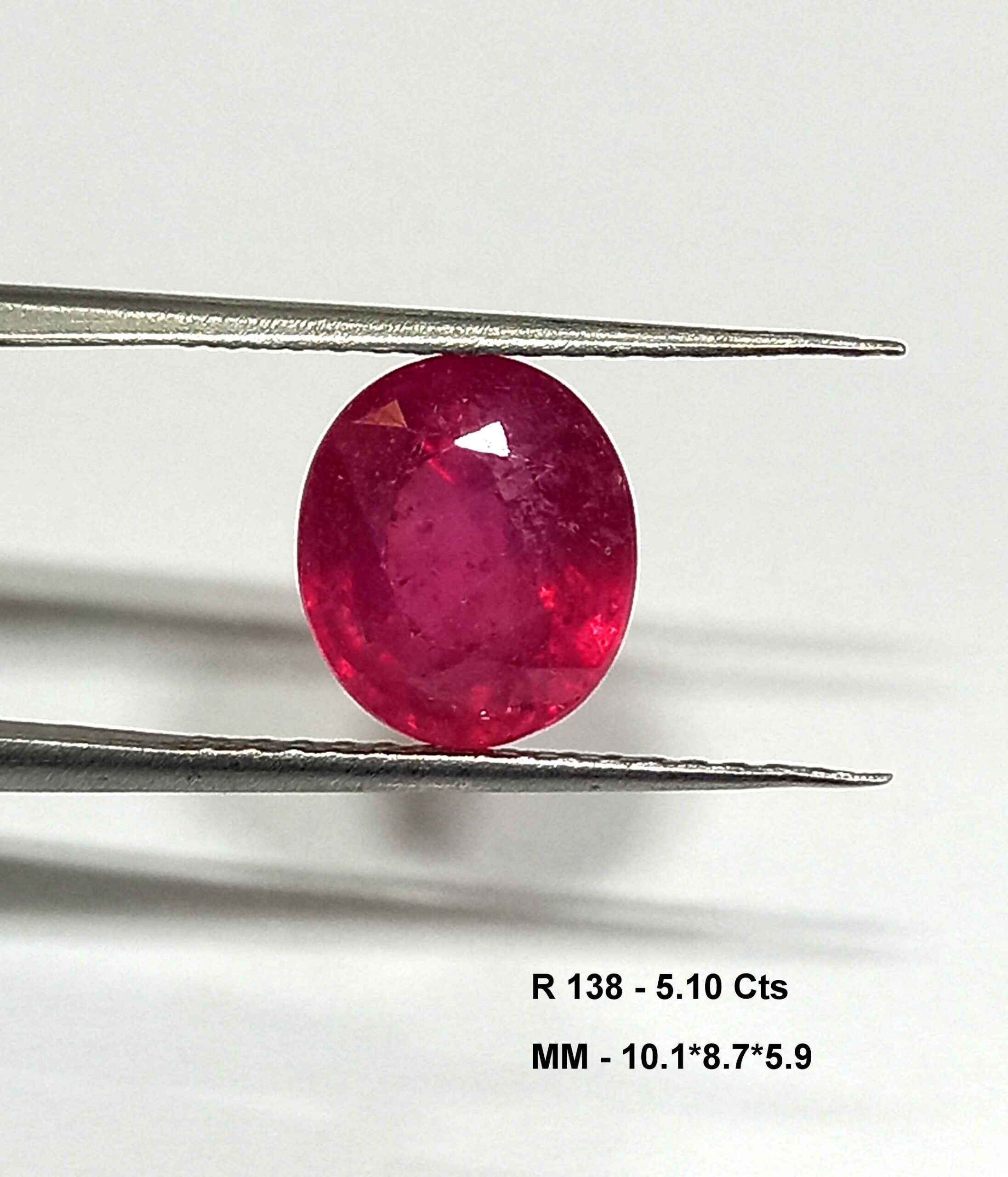 NaturalRubyGemstone1_4898b903-2f1c-49b3-bcae-0eb5e733b416 5.10 Cts Oval Cut Natural Pink Ruby Gemstone 10.1*8.7 MM R138