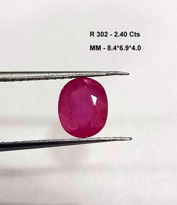 2.40 Cts Natural Burmese Red Ruby Oval Cut Gemstone 8.4*6.9 MM R302
