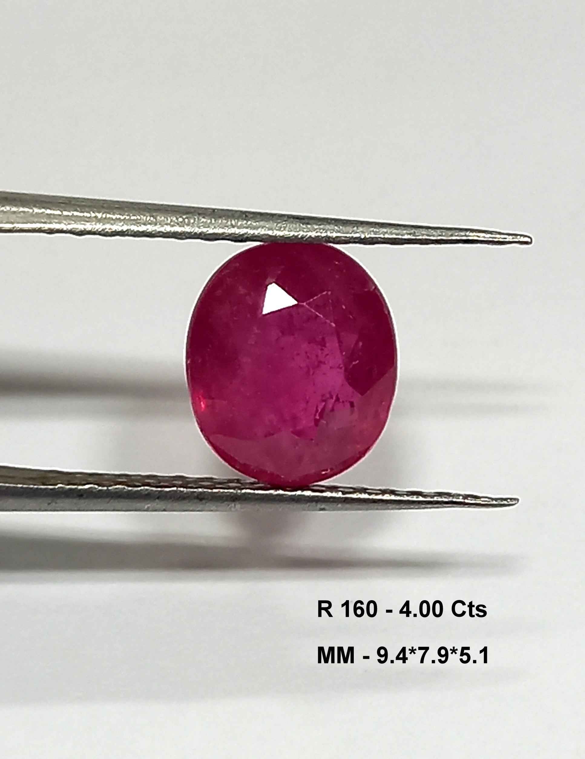 4.00 Cts Natual Pink Ruby Gemstone Oval Cut 9.4*7.9 MM R160