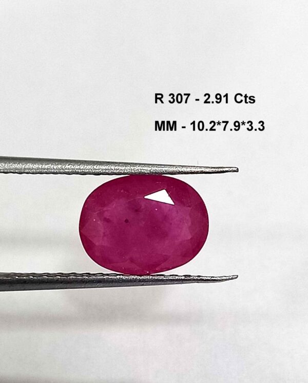 2.91 Cts Natural Mozambique Red Ruby Gemstone Oval Cut 10.2*7.9 MM R307 - Natural Mozambique Red Ruby