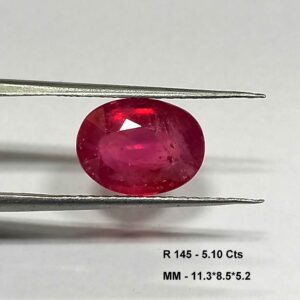 5.10 Cts Natural Red Ruby Gemstone Oval Cut 11.3*8.5 MM R145