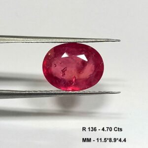 4.70 Cts Oval Cut Natural Red Ruby Gemstone 11.5*8.9 MM R136