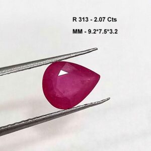 2.07 Cts Natural Mozambique Red Ruby Pear Cut 9.2*7.5 MM R313 - Natural Mozambique Red Ruby 2.07 Cts