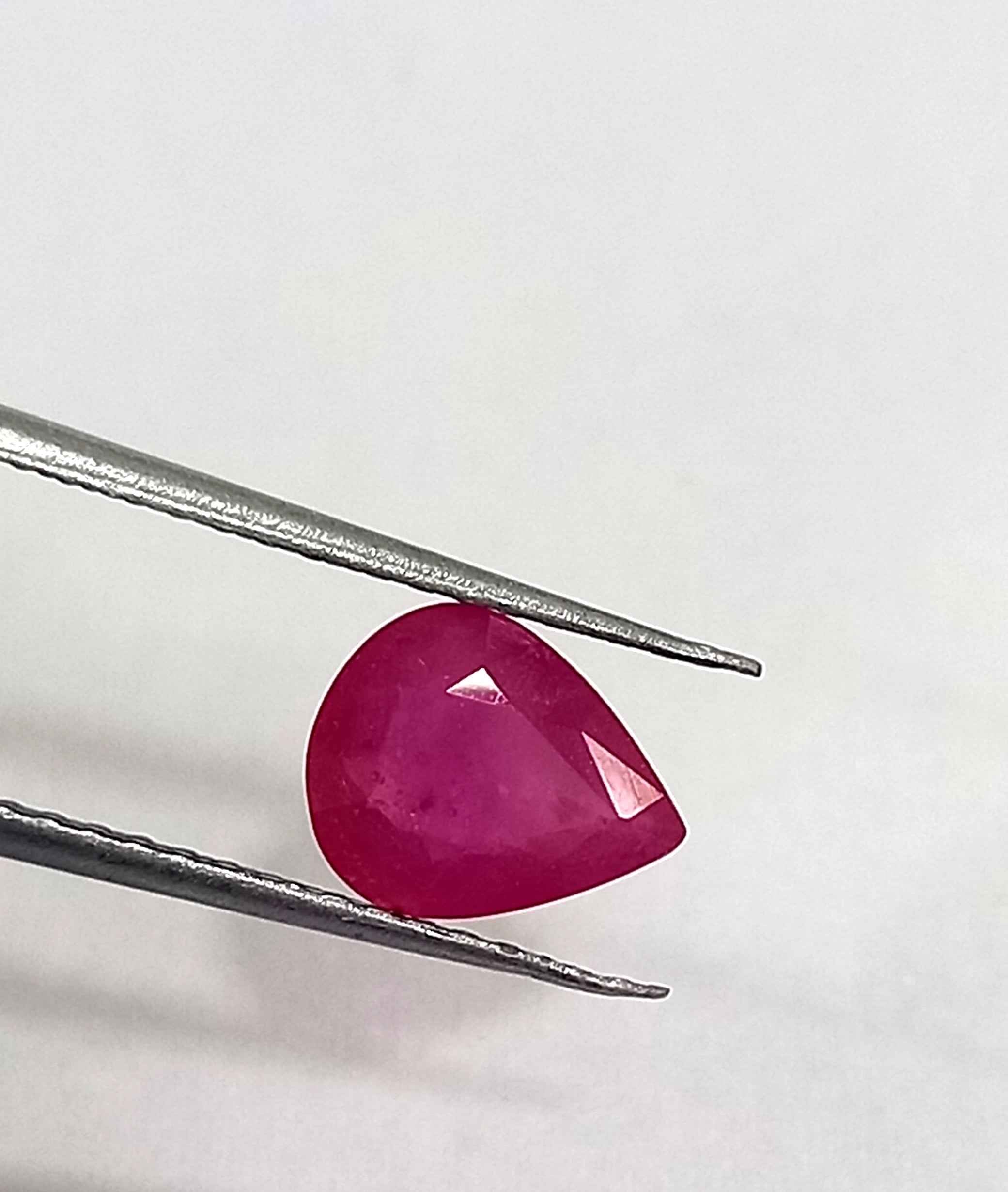 2.07 Cts Natural Mozambique Red Ruby Pear Cut 9.2*7.5 MM R313 - Natural Mozambique Red Ruby 2.07 Cts