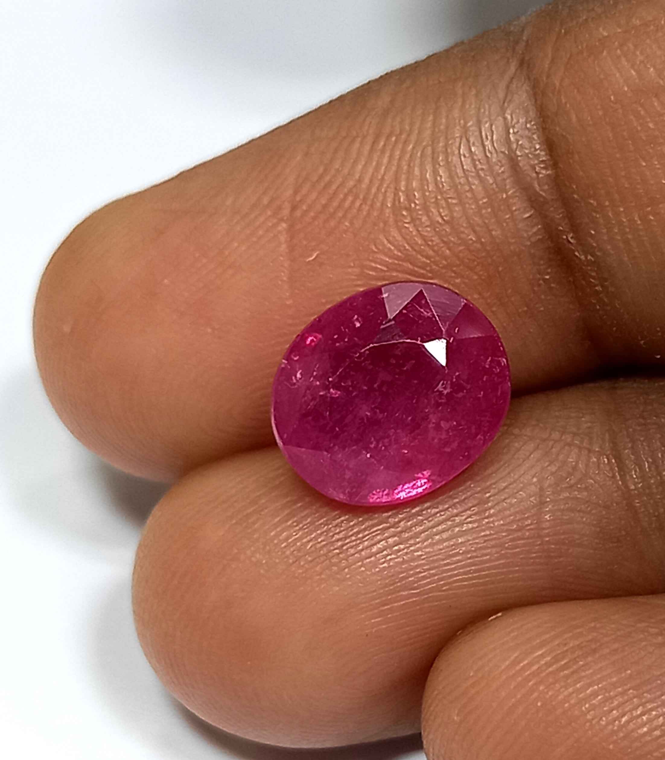 4.00 Cts Natual Pink Ruby Gemstone Oval Cut 9.4*7.9 MM R160