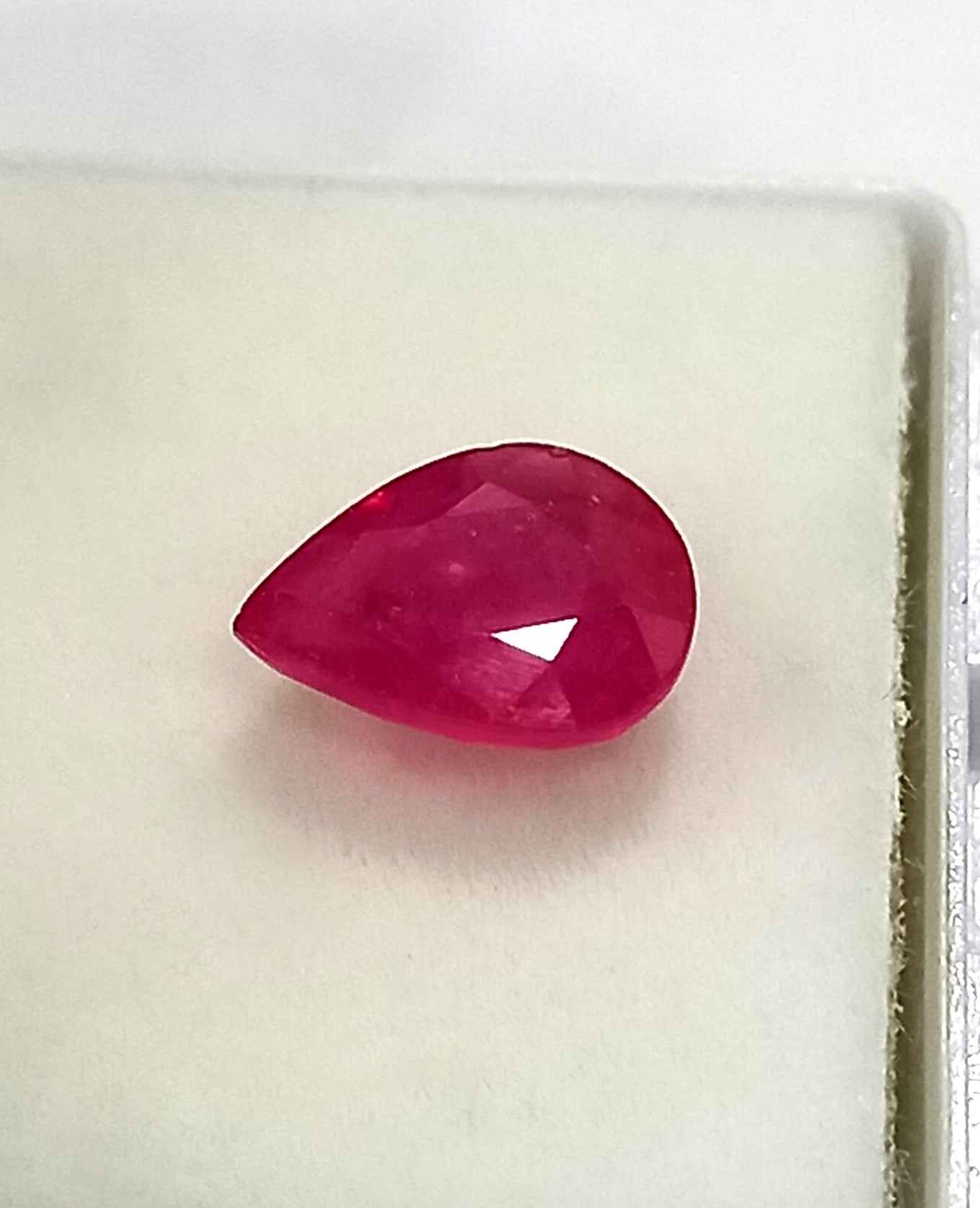 2.07 Cts Natural Mozambique Red Ruby Pear Cut 9.2*7.5 MM R313 - Natural Mozambique Red Ruby 2.07 Cts